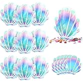 Watersay 50 Pcs Seashell Bag Mermaid Party Favors Hangover Recovery Kit Goodie Gift Bags for Under the Sea Birthday Bachelorette Party Favor Supplies