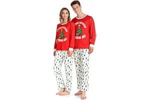 ROC PARTY Couples Christmas Pajamas for Men Women Xmas Pjs Sleepwear Soft,Sleepwear Festival PJ Set