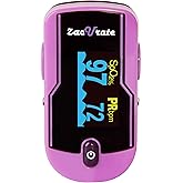 Zacurate 500E Premium Fingertip Pulse Oximeter Oximetry Blood Oxygen Saturation Monitor with Silicon Cover, Batteries and Lanyard (Mystic Purple)