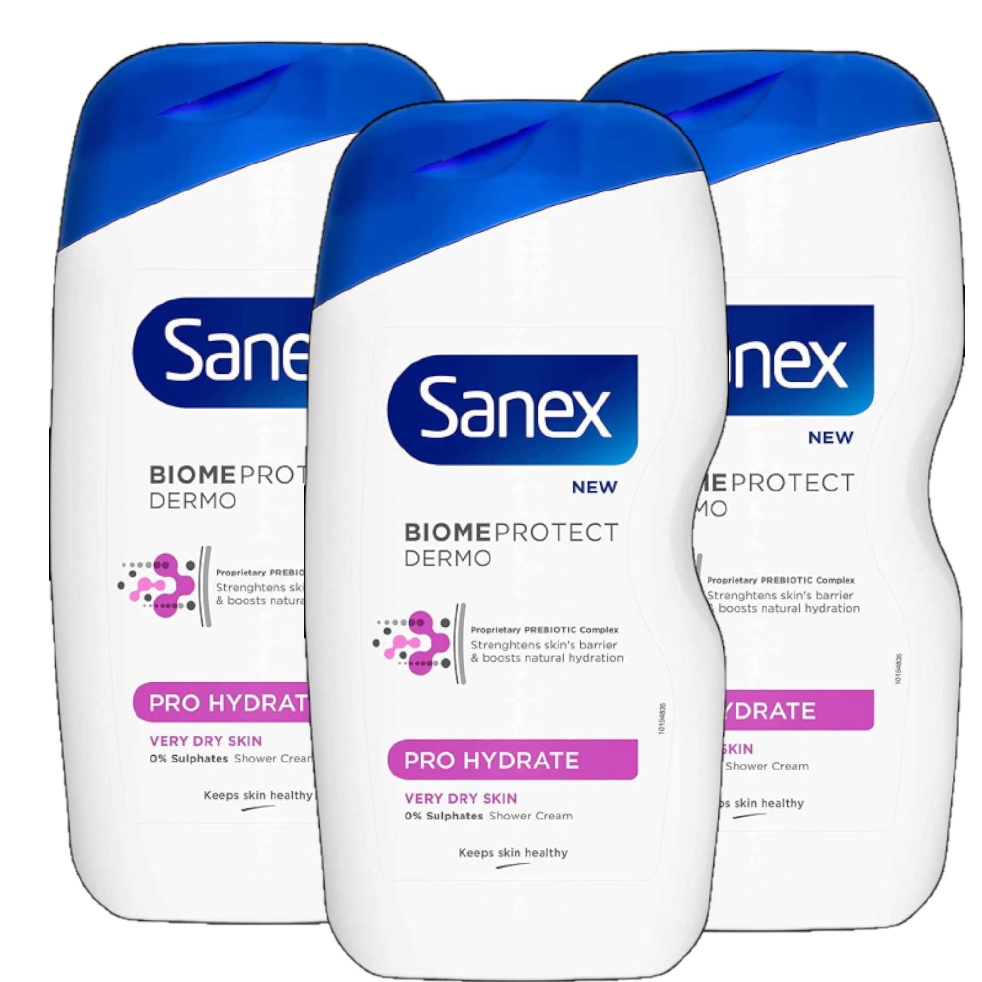 3 x 415ml | Sanex Biomeprotect Dermo Pro Hydrate Very Dry Skin Nourishing Shower Cream 415ml
