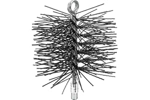 MADHOLLY Chimney Cleaning Brush with Standard 1/4" NPT End Fitting- 6 Inch Fiberglass Chimney Brush for Cleaning Chimney Hearth Fireplace