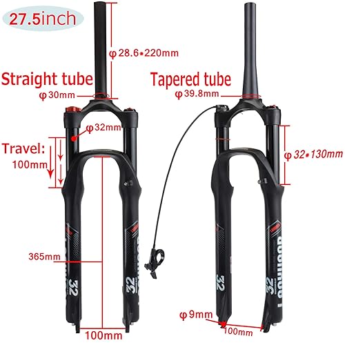 LANXUANR inch MTB Bicycle Suspension Fork, Tapered