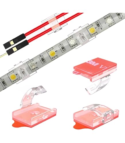 Lasuroa 24pcs Neon Rope Light Clips Mounting For Govee, Adhesive Clear LED Strip Wire Clip Brackets Waterproof Rope Light Holders Hooks For Floor Wall Mount Indoor Outdoor - View #2