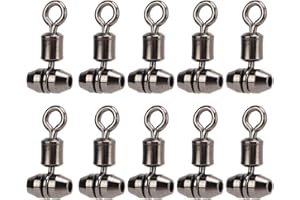 10pcs Fishing Swivels T Turn Triple Swivel, Alloy Brass Rotation Swivels with Smooth Surface, for Freshwater and Saltwater Fi