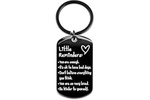OUMILAN Little Reminders Keychain Inspiration Gifts for Women Men Affirmation Uplifting Mental Health You Are Enough Keyring