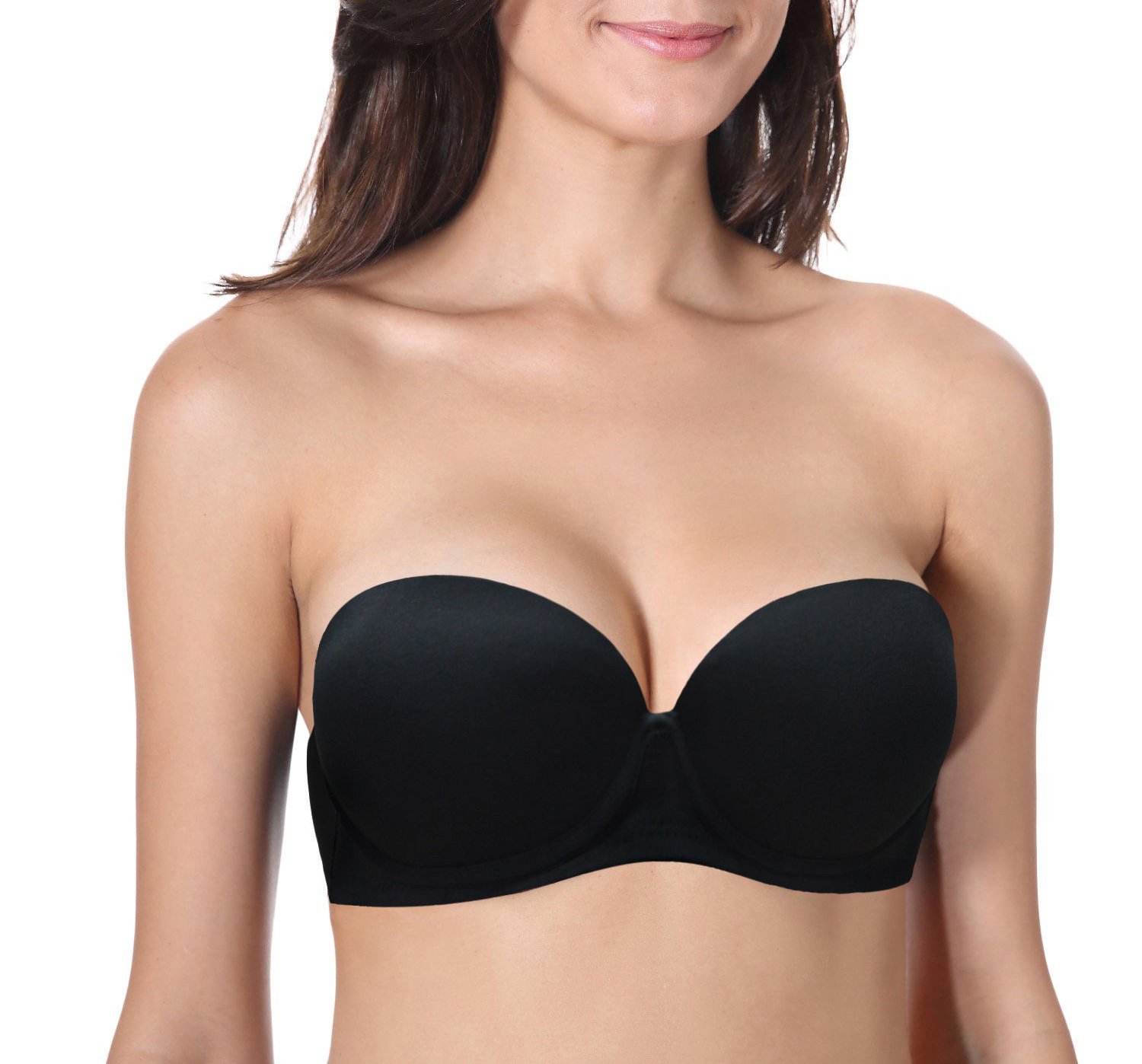Photo 1 of Vogue's Secret Women Convertible Strapless Underwire Bra Thick Padded Push Up T-Shirt Multiway Bras, Black, 34A