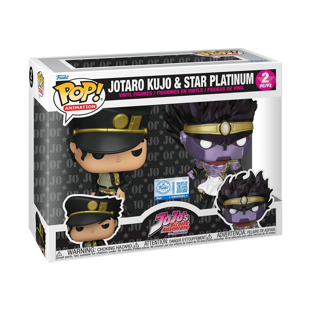 Funko Pop! Animation: JoJo's Bizarre Adventure - Jotaro and Star Platinum, 2-Pack - Amazon Exclusive - Collectable Vinyl Figure - Gift Idea - Official Merchandise - Anime Fans