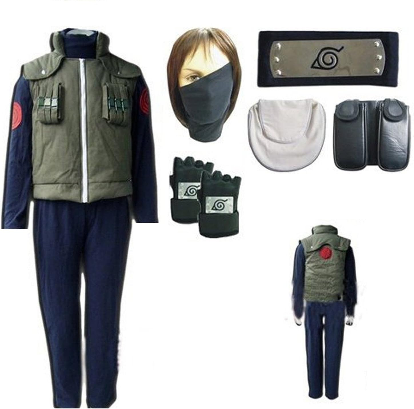 Mens Deluxe Costume Cosplay Vest Headband Face Mask Outfit