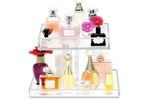 YAGELI Perfume Organizer Display Tray Acrylic Handmade Large Vanity Trays Makeup Storage Holder Bathroom Organizer Countertop for Table Cabinet Kitchen Countertop