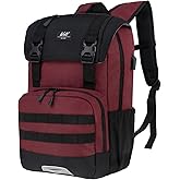 WOLT Laptop Backpack with USB Charging Port Fits Up to 17 Inch Laptop, College Backpack for Men Women, Computer Business Bookbag, Red