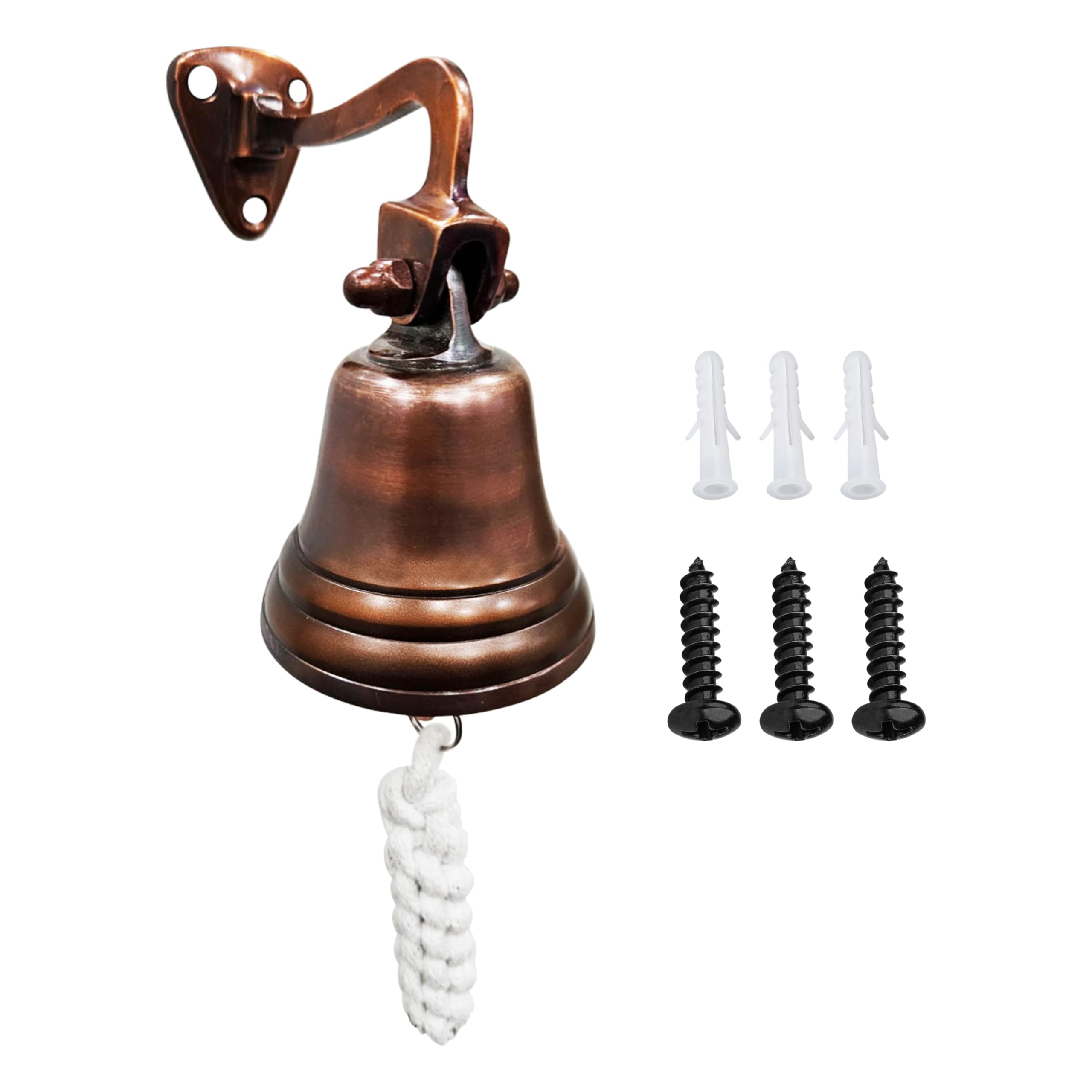 ARSUK Aluminum Ship Bell (3 Inch) - Last Order Bell with Rope - Nautical Wall Mounted Hanging for Home, Door, Bar, Pub, or Boat - Vintage Maritime Décor - Loud & Clear Sound