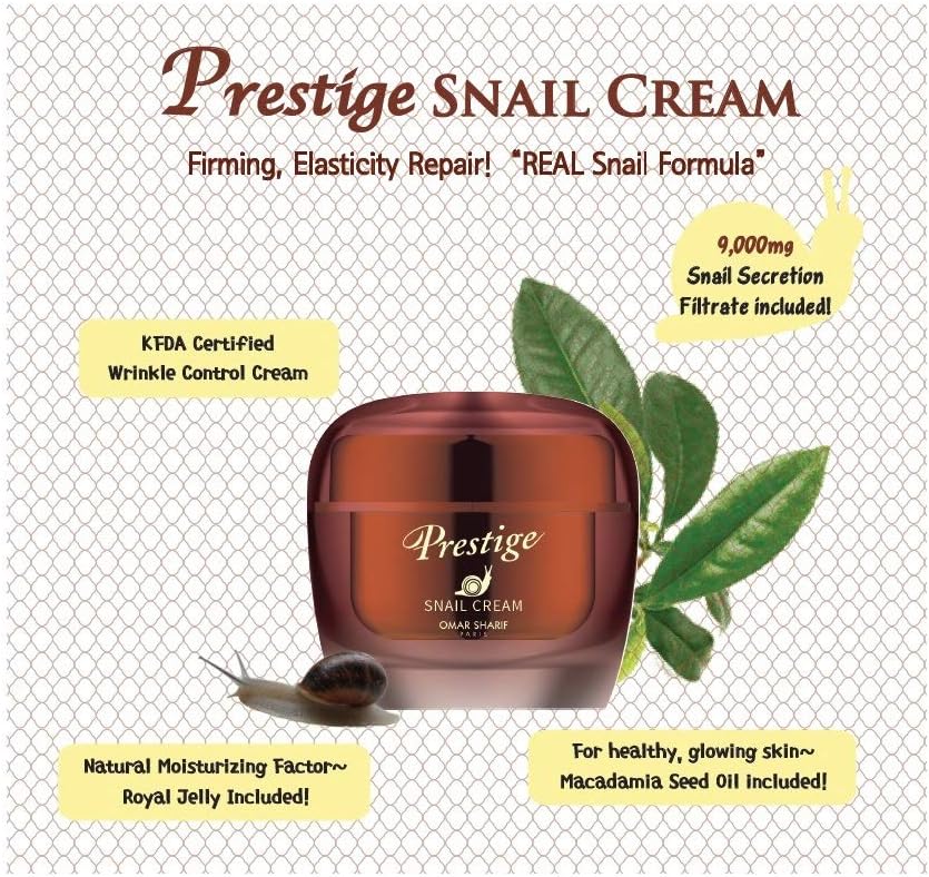 OS Prestige Snail Repair Cream Facial Moisturizer Real 9,000 mg of Snail Slime Formula Maintain Supple, Smooth Skin - Image 4