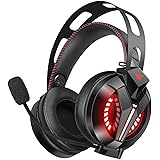 ONIKUMA Gaming Headset for PS4, Gaming Headphones with 7.1 Surround Sound, Xbox One Headset with Noise Canceling Mic LED Ligh