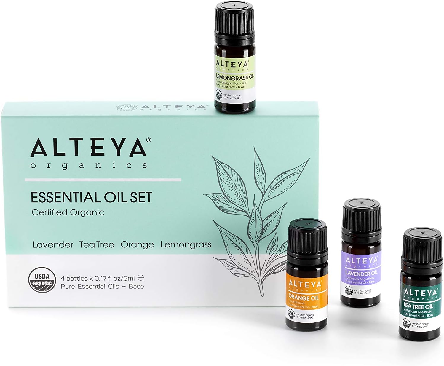 Alteya Essential Oil Set Grattitude USDA Certified Organic Lavender - Tea Tree- Orange - Lemongrass, 5 ml Aromatherapy - Image 4