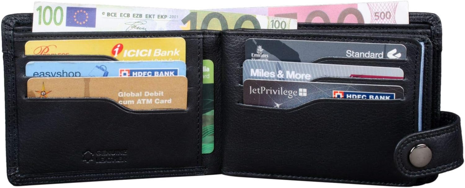 STILORD "Finley Leather Wallet for Men with RFID NFC Protection, Vintage Bifold Wallet with Press Stud - Image 4