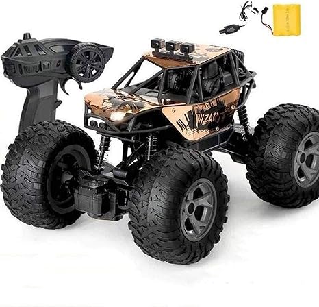 Amazon Co Jp 衝突防止オールテレーン2 4grcトラック Abs素材衝撃吸収rcカー Usb充電rcバギー km H キッズクリスマス バースデーリモコンおもちゃカーギフト カラー ゴールド ホーム キッチン
