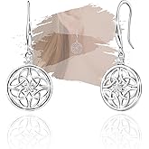 Celtic Knot Earrings for Women - Sterling Silver Witches Knot Earrings Hypoallergenic Cubic Zirconia Filigree Dangle Earring for Sensitive Ears Vintage Classic Dangling Jewelry Gifts for Her Wife Mother
