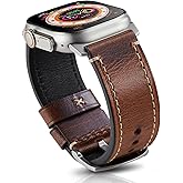 Gitalian Leather Band Compatible with Apple Watch Ultra3/2/1 Band 49mm 46mm 45mm 44mm 42mm for Men, Genuine Leather Replacement Strap for iWatch Series 10 9 8 7 6 5 SE2, Oil Brown