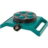 Gilmour Adjustable 5 Pattern Spot Sprinkler, Multi Pattern Sprinkler Head for Targeted Coverage in Flower Beds and Vegetable Gardens