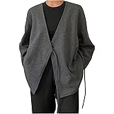 GORGLITTER Women's Wrap Cardigan Oversized Pea Coats Dressy Casual V Neck Long Sleeve Tie Front Winter Jackets Outerwear