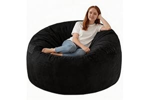 4FT Bean Bag Chair, Memory Foam Beanbag Chair with Removable Velvet Cover, Giant Bean Bag Chair for Adult, Soft Bean Bag Sofa
