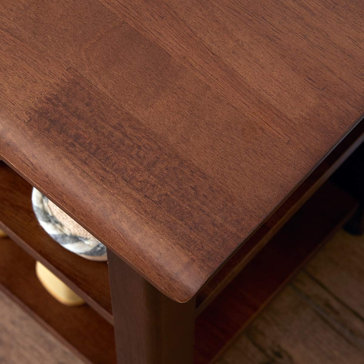 ACRO Storage Bench Wooden Shoe Bench Rustic Solid Wood Entryway Bench (Brown,23.6"): Kitchen & Dining