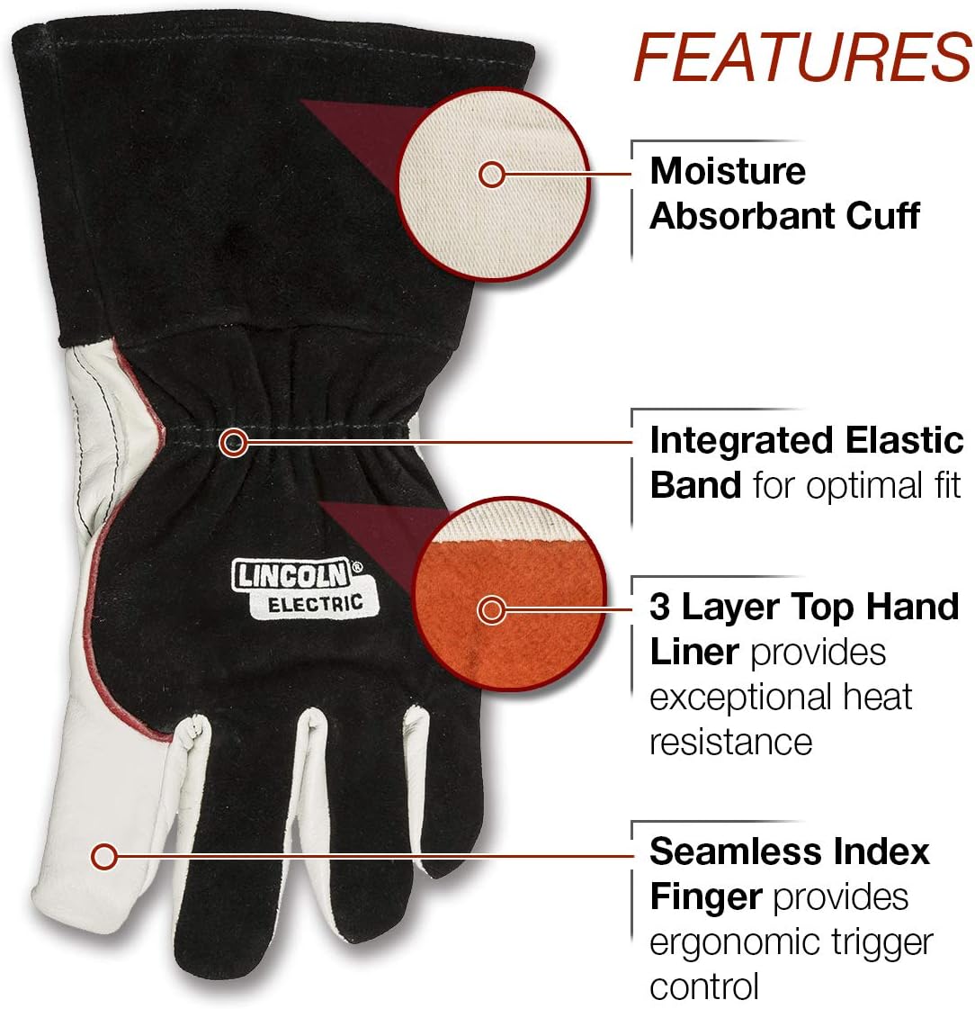 Lincoln Electric DynaMIG HD Professional MIG Welding Gloves | Comfort & Heat Resistance | Extra Large | K3806-XL: Home Improvement