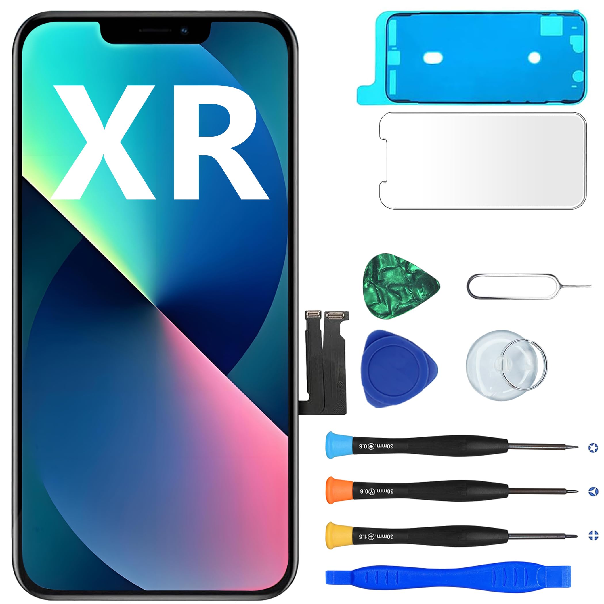 MP+ for iPhone XR Screen Replacement,[Face ID] 3D Touch Screen Display Digitizer Assembly with Waterproof Adhesive Tape and Repair Tools Kit