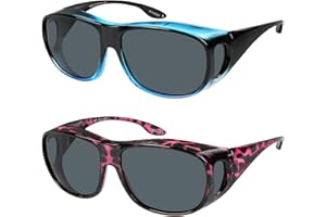 YOGO VISION Fit Over Wrap Sunglasses Polarized Lens Wear Over Eyeglasses 100% UV Protection for Men and Women