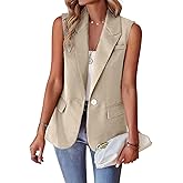 utcoco Women's Casual Business Blazer Vest Sleeveless Open Front Blazer Waistcoat with Pockets