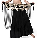 Triangle Shells Coins Pattern Belly Dance Long Tassel Hip Scarf Festival Costume Women Dance Wear Accessories Belt