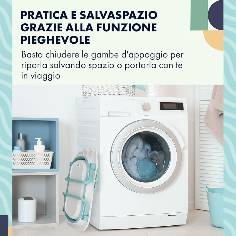 Babify Shower - Vasca da bagno pieghevole senza cuscino da bagno, pieghevole, ultra compatto, antiscivolo, colore: menta