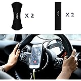 Tekemai Sticky Gel Pads Non-slip Pads Fixate Cell Pads, Nano Rubber Sticky Anti-Slip Mats - can Stick to Glass, Metal, Kitchen Cabinets or Tile, Car GPS and more Wide Applications, Black - 4 pieces