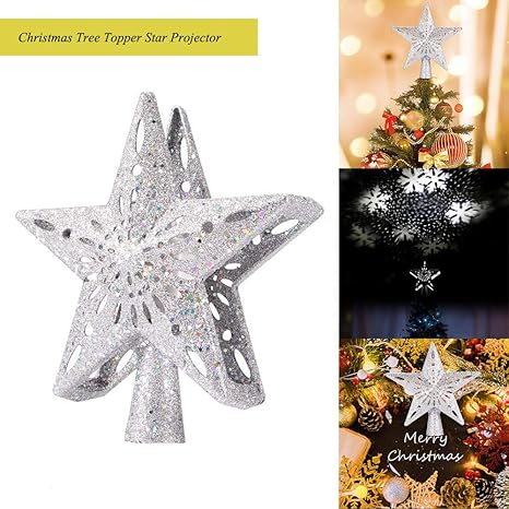 Christmas Tree Topper Star Projection Lamp Led Top Light For