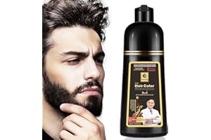 3 in 1 Hair Dye Shampoo Black Hair Color Shampoo 17.6 fl oz (500 ml),Mustache & Beard, Beard Dye for Men,Just for Men - Quick