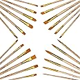 Magimate 24 Pc Assorted Art Paintbrush Set – 4 Shapes: Filbert, Flat, Angled and Round - Fine Detail Paint Brushes for Acrylic, Watercolor, Oil, Gouache Painting – Premium Art Supplies for Artists