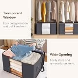 Lifewit 95L Clothes Storage Bags, Large Box with Lid, 3 Pack, Grey view 5
