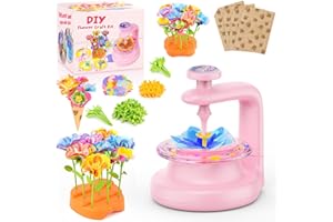 cosone Crafts Kits for Kids Ages 4-8, DIY Fabric Flower Bouquet Kit for 5 6 7 8 Year Girls Unicorn Flower Press Toys Educational Toy Preschool Birthday Gifts for Girls Handmade Activity Set - Pink