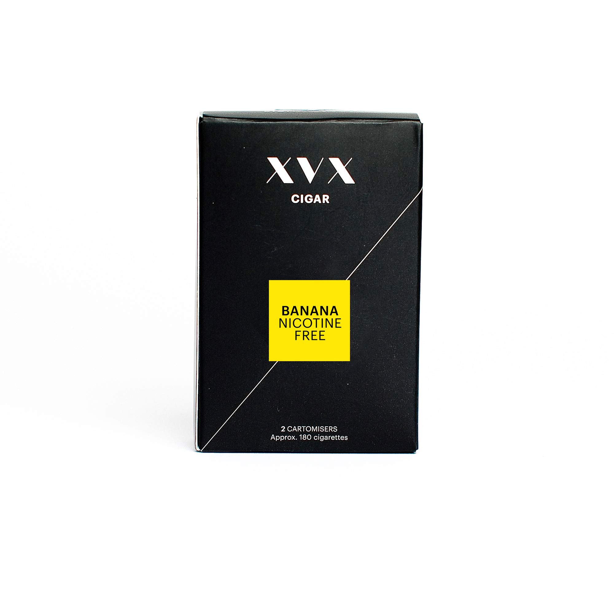 XVX CIGAR Refill - Electronic Cigar Refill - Banana Flavour - 1800 Puffs Per 2 Pack - 900 Puffs Per Cartridge - E Cigarette - E Cigarettes Shisha - Nicotine Free