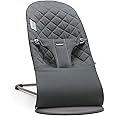 BabyBjörn Bouncer Bliss, Cotton, Classic Quilt, Anthracite 2-in-1 Adjustable Baby Bouncer Seat and Toddler Chair, Newborn to Toddler (8-29 lbs), 4 positions, Lightweight & Portable