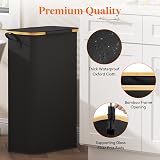 Lifewit 75L Slim Laundry Basket with Lid Bamboo Handles Narrow Foldable Bin view 7