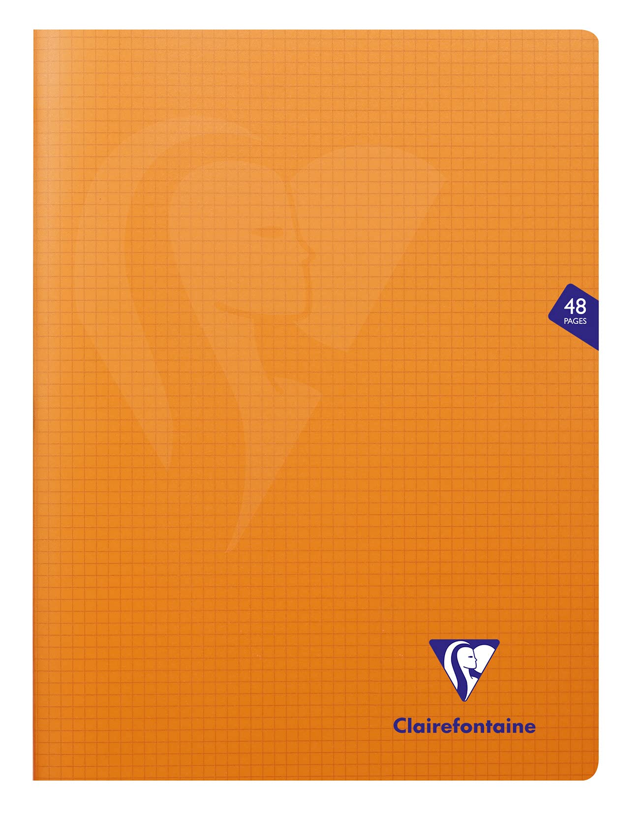 Clairefontaine 383312C - One Pack of 10 orange Mimesys Stapled Notebooks - Dimensions: 24x32 cm - 48 Small Squares Pages - White Paper 90 g - Polypro Cover