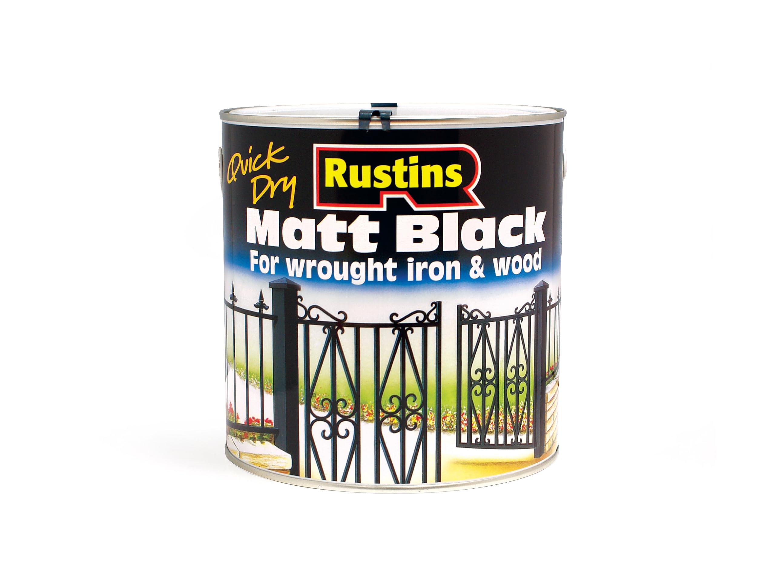 RUSTINS Quick Drying Matt Black Paint 500ml -Easy DIY Application for a Professional Finish in Minutes, Ideal for Interior & Exterior Surfaces