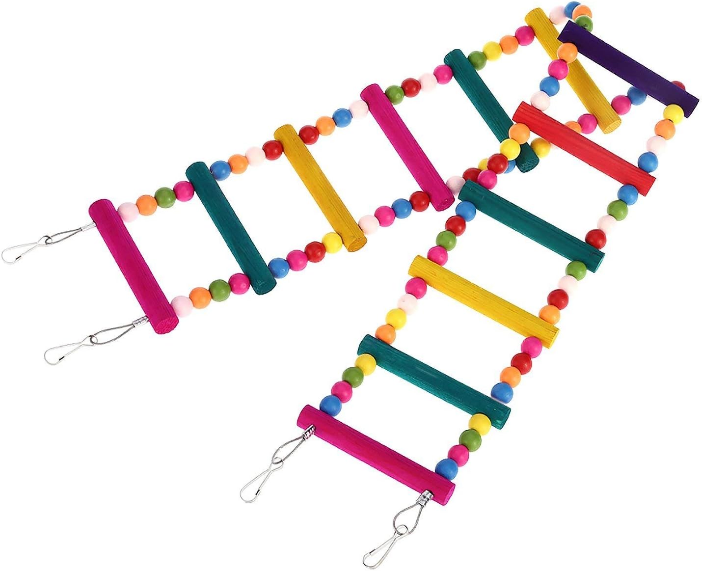 G GANEN Wood Bird Ladder, Parrot Ladder Swing Bridge Parrot Swings, Ladders for Pet Trainning : Pet Supplies