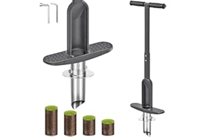 Grass Plugger Tool with Adjustable Digging Depth from 3 to 6 Inch Bulb Planter with Long Handle Plug Cutter Bulb Transplanter