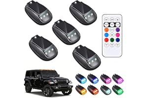 2/4/5 Pcs Solar Cab Lights for Truck, 2026 New Solar Car Roof RGB Strobe Light, Wireless No Drill Roof LED Marker Light, 8 Co