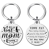 Yobent Cat Mom Gifts for Women - Best Cat Mom Birthday Valentines Day Keychain for Kitty Lovers, Kitty Mother Key Chain Present
