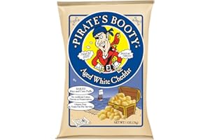 PIRATE BRANDS Pirate's Booty Non-GMO Snack Puffs, Aged White Cheddar, 1 Ounce (Pack of 24)