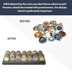 DecoWoodo 7 Rows Challenge Coin Display Stand Solid