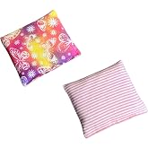 HOME COMFORT Ultra Mini Microwavable Heating &amp; Cooling Pads - 100% Natural Rice 2-Pack (4.5&rdquo; X 5&rdquo;) (Pink Combo 3)